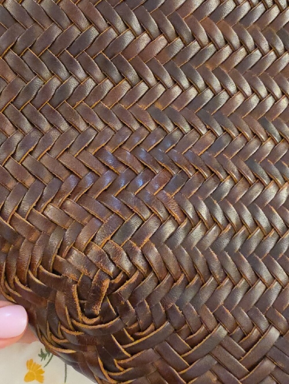 Hand-Woven Italian Full Grain Leather Basket Bag Dragon Diffusion Inspired - Picture 11 of 13